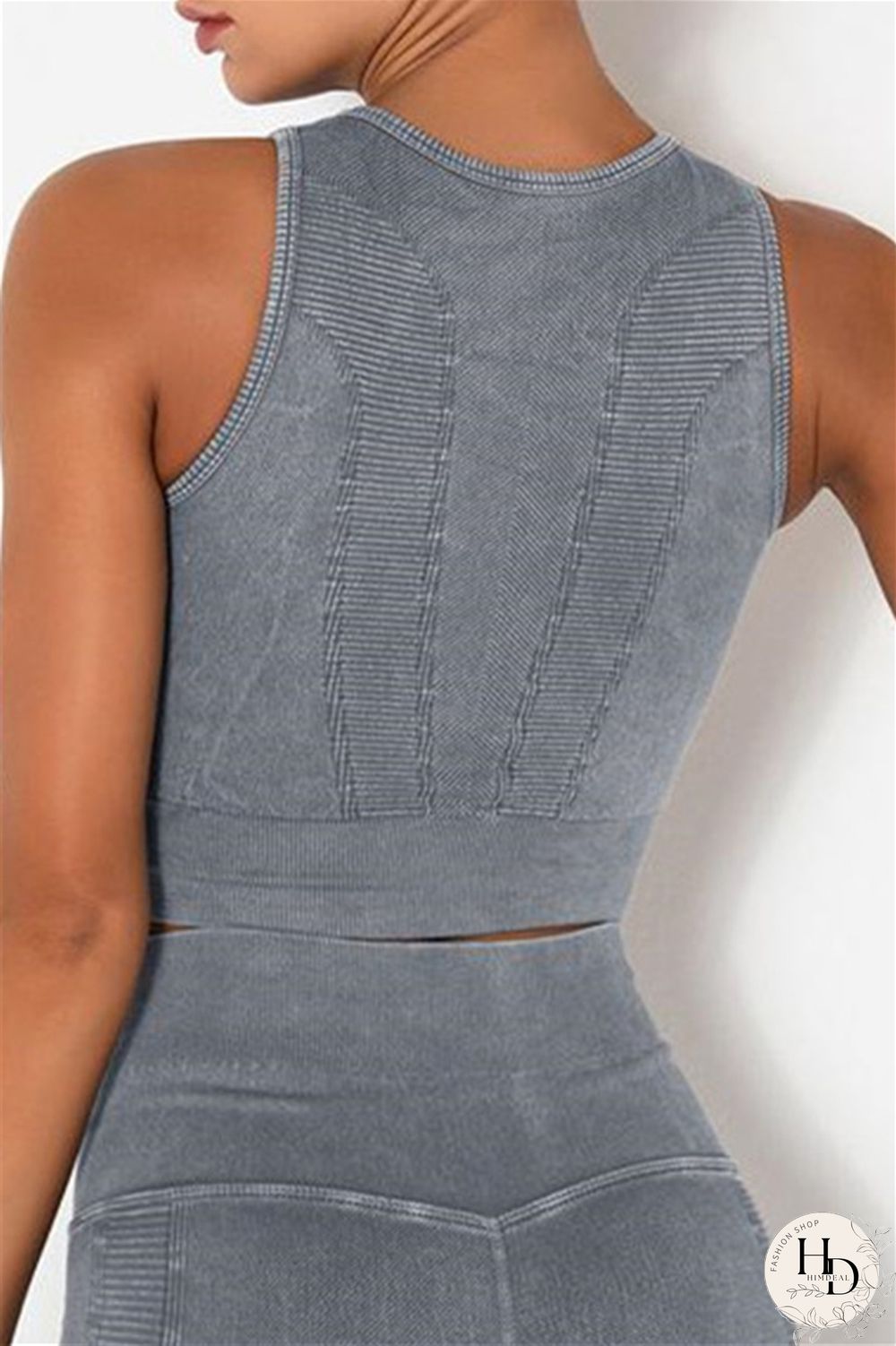 Grey Casual Sportswear Solid Vests