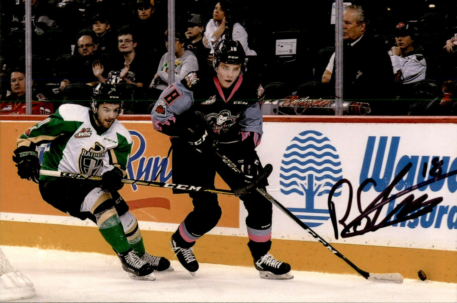 Riley Stotts SIGNED 4x6 Photo Poster painting CALGARY HITMEN / TORONTO MAPLE LEAFS