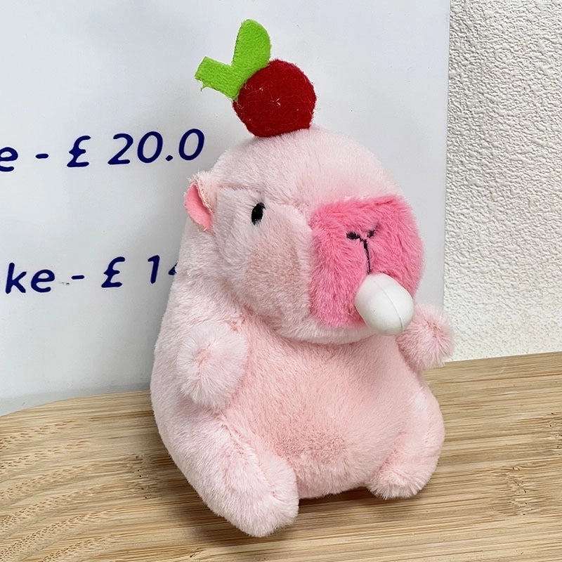 Cute Animal Fruit Capybara Plush Valentine’S Day Unisex Keychain
