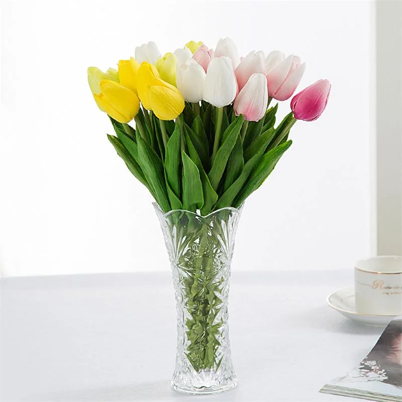 10pcs Beauty Real Touch Flowers Latex Tulips Flower Artificial Bouquet For Home Party Wedding Bridal Bouquet Fake Flower