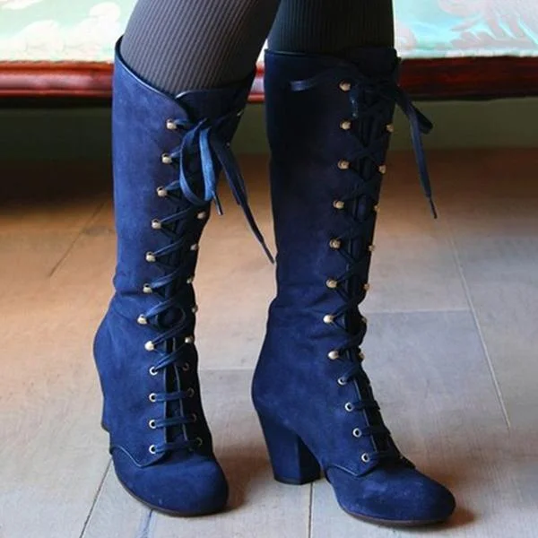 Women Autumn/Winter Elegant Retro Chunky Heel Boots