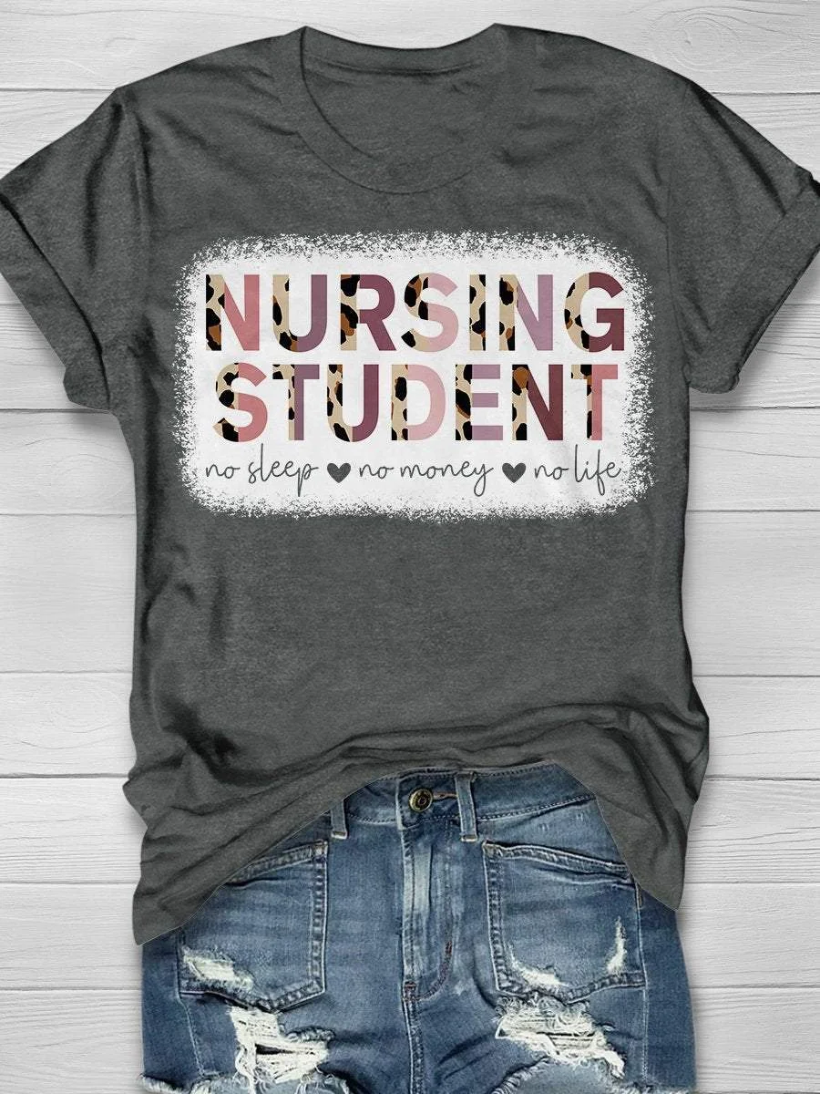 Nursing Student Print Short Sleeve T-shirt