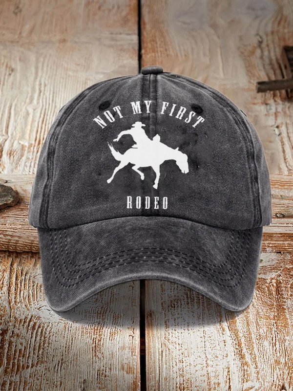 Retro Not My Frist Rodeo Print Baseball Cap