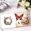 6Pcs Butterflies and Flowers DIY Diamond Painting Greeting Card Set with Envelopes Crystal Painting Art Greeting Cards for Beginner Adult Holiday Gifts