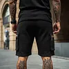 Men's Vintage Waffle Knit Surfing Zipper Pockets Elastic Waist Cargo Shorts by Inlyline