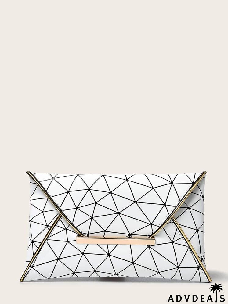 Geometric Graphic Clutch Bag
