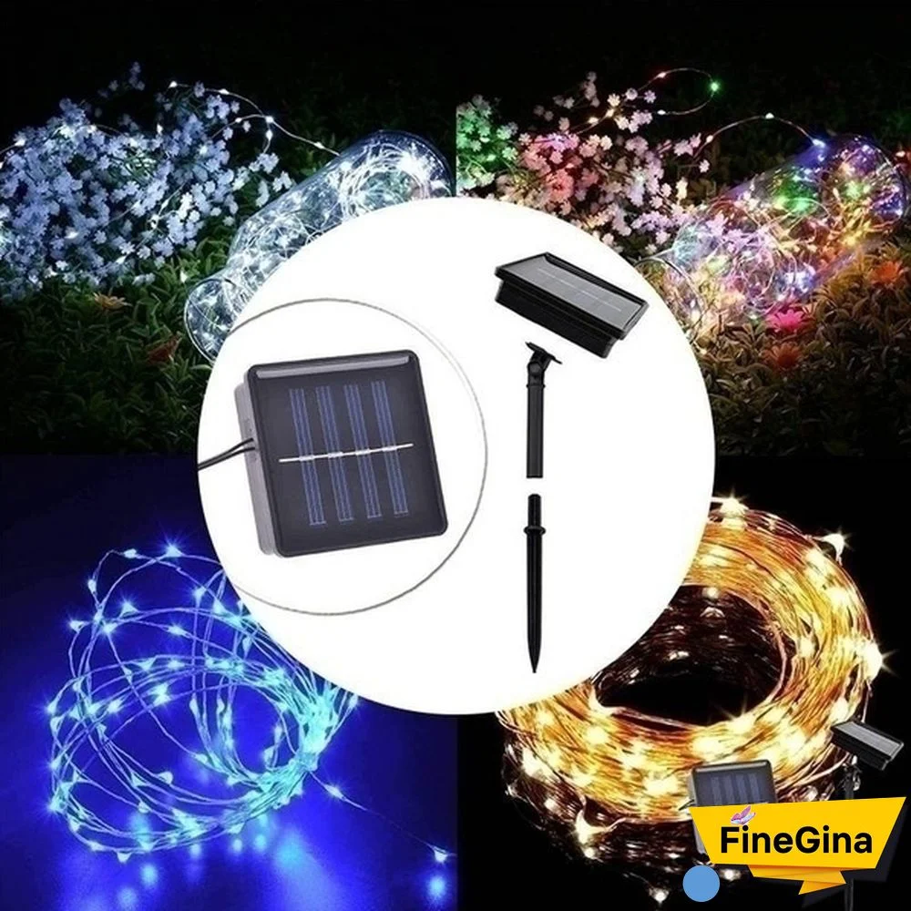 300/200/100/50/10 LEDs Waterproof Solar String Lights, Fairy Copper Wire String Lights for Christmas, Patio, Lawn, Garden, Wedding, Party and Holiday