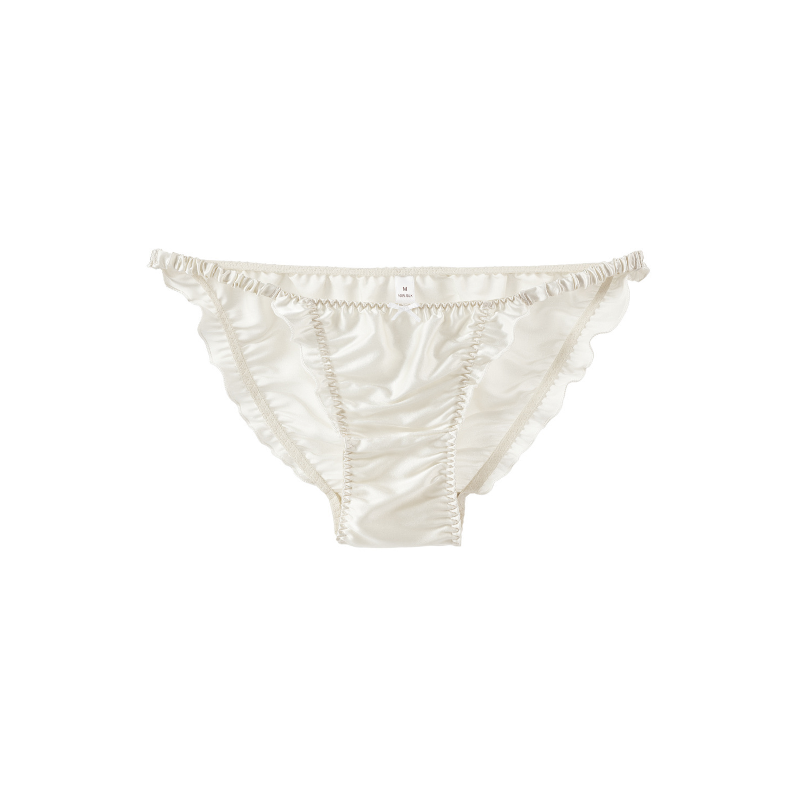 Ruffles G-string Silk Thong Panties REAL SILK LIFE