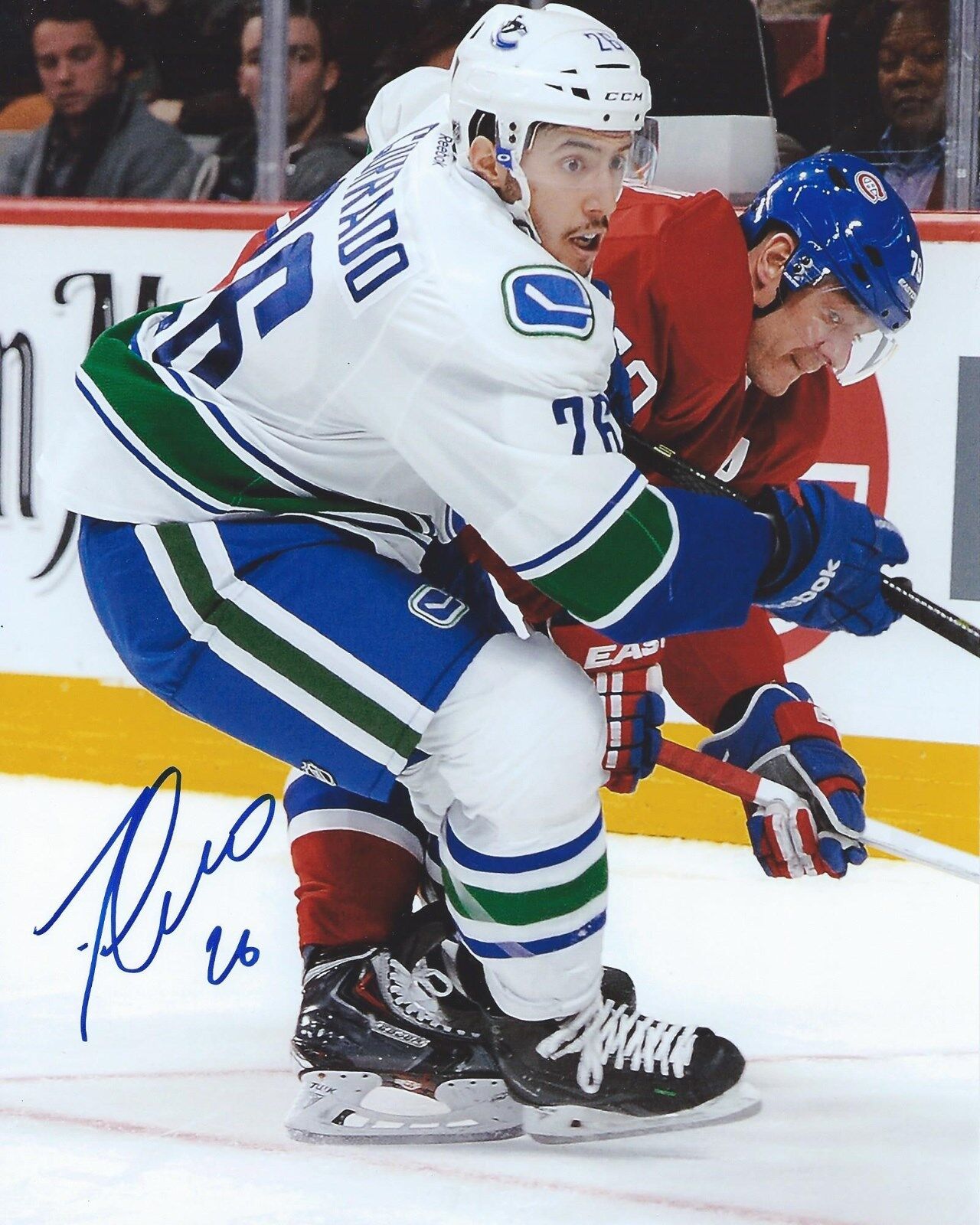 Frank Corrado Signed 8×10 Photo Poster painting Vancouver Canucks Autographed COA B