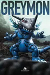 Greymon - Digimon Resin Statue - An-Studios