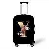 Stretch Printed Suitcase Cover Washable Luggage Protector Fits 18-32 Inch Luggage Letter pattern