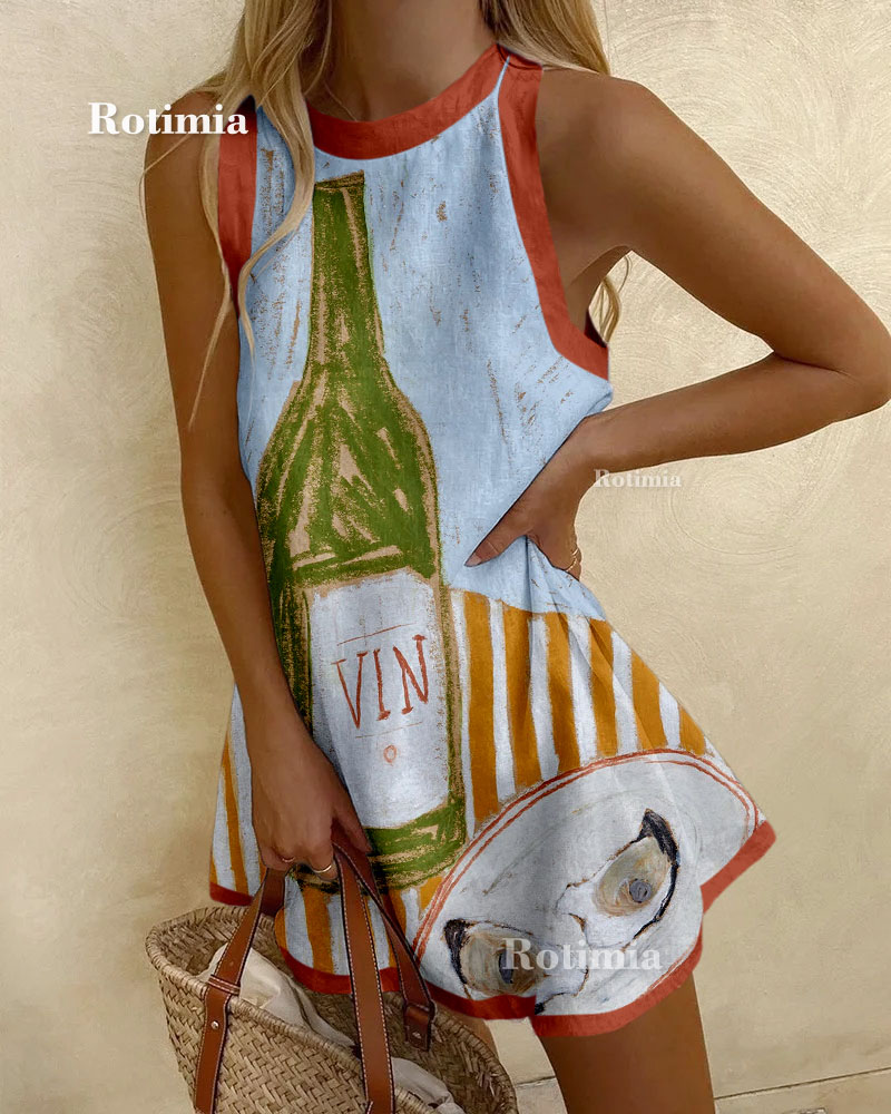 Stylish Outdoor Party Print Mini Dress