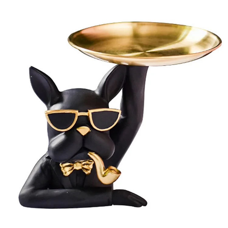 【Ornament】Home Decor Resin Ornaments-Bulldog Tray Key Storage Tray gbfke