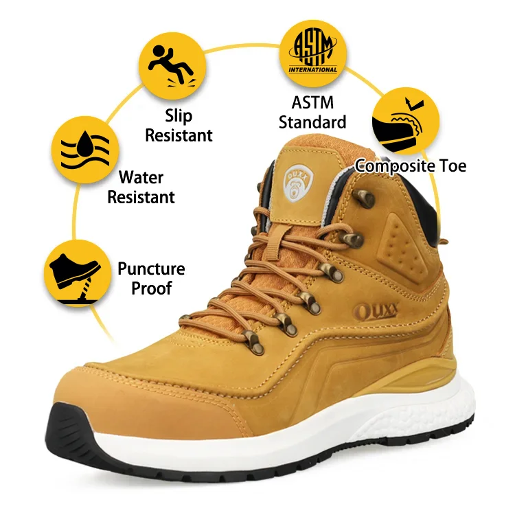 Men's Composite Toe Lightweight Waterproof Slip Resistant ESD Assembly Line & Construction Work Boots