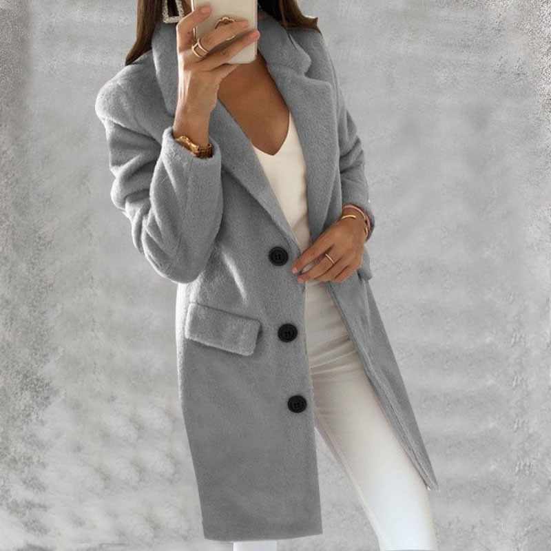 Casual Solid Color Lapel Coat wearshes