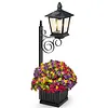 2-in-1 Solar Planter Lamp Waterproof IP54 Auto On/off Sensor 8-10 Hrs Long Lighting Solar Powered Pathway Light with Planter for Garden & Patio (No Flowers Included)