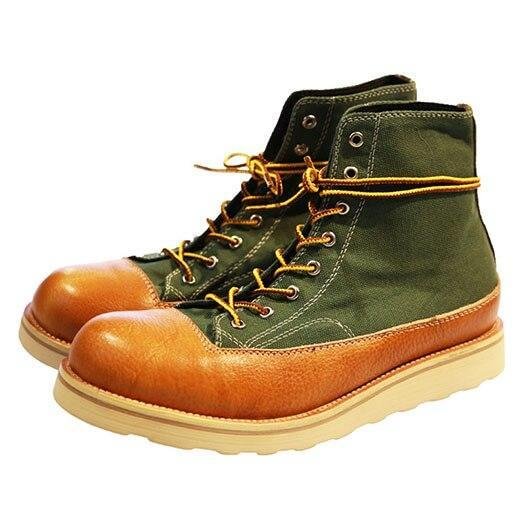 Full Grain Leather Boots Lace Up Designer Ankle Patchwork Italian Short Men Booties Canvas | EGEMISS