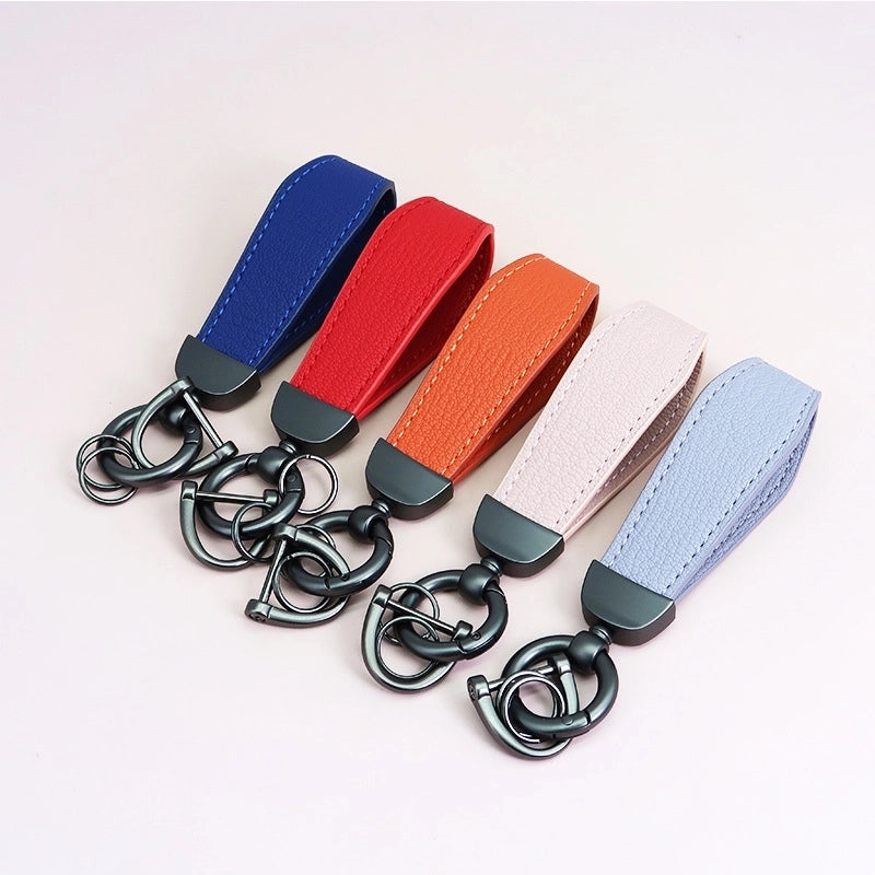 Minimalist Classic Style Solid Color Pu Leather Alloy Unisex Bag Pendant Keychain