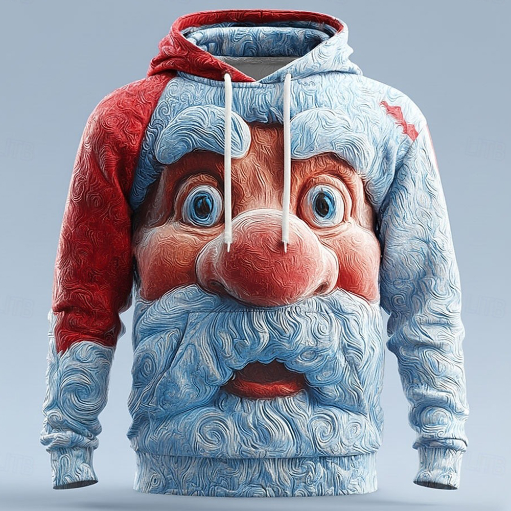 Men's Christmas Santa Claus Art Cozy Hoodie elevenforest