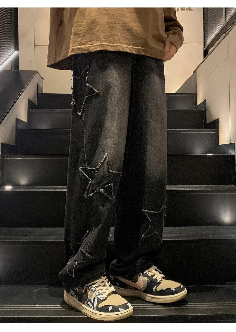 Brownm Star Embroidered Jeans