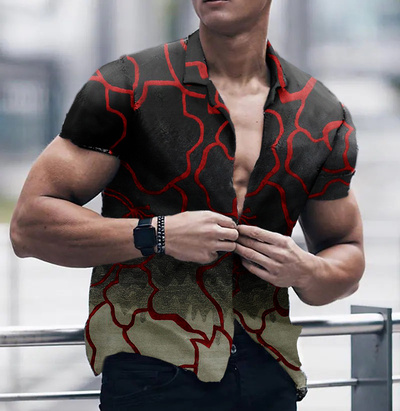 Men's Casual Printed Short-Sleeved Shirt59