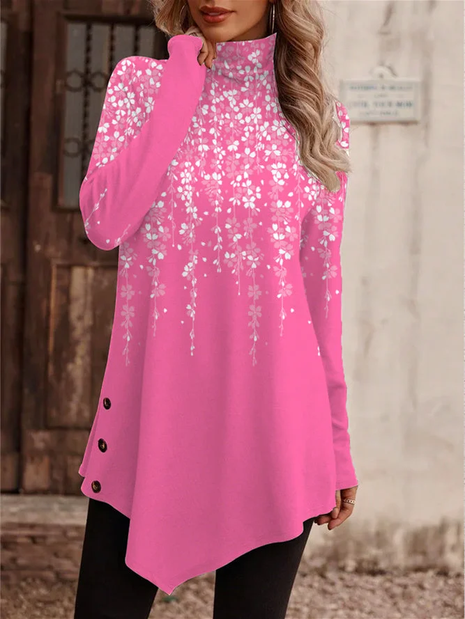 Women's Graphic Printed Scoop Neck Long Sleeve Top
