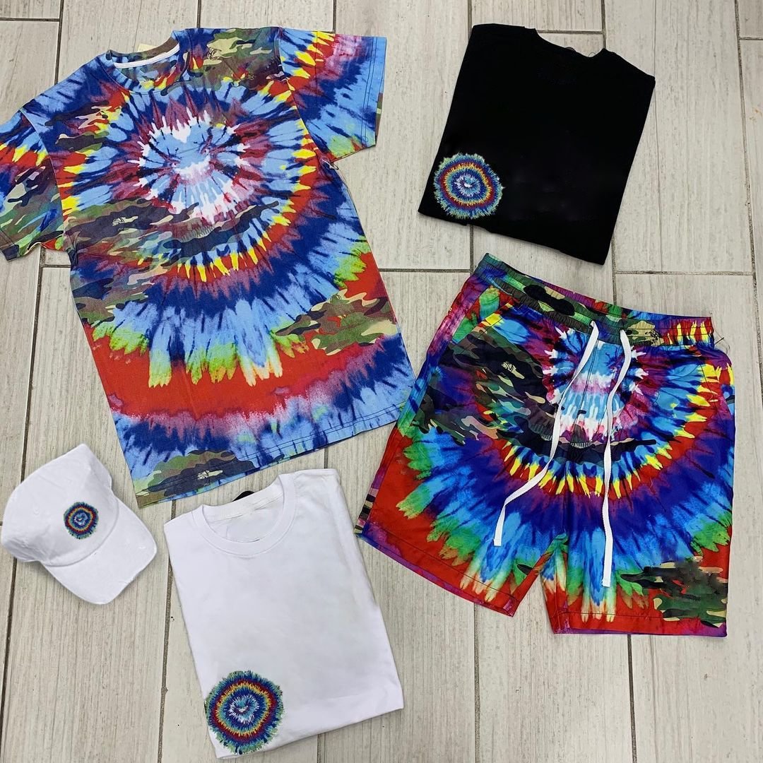  Personalized tie-dye printed shorts suit