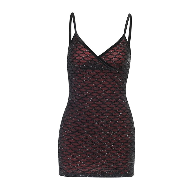 InsGoth Gothic Sexy V Neck Red Dress Grunge Bodycon Backless High Waist Mini Dress Goth Vintage Sleeveless Women Dress Club Wear