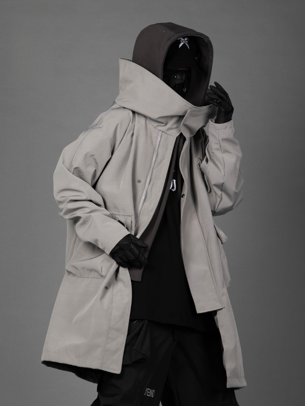 Cyberpunk Cowl Neck Paneled Ninja Jacket