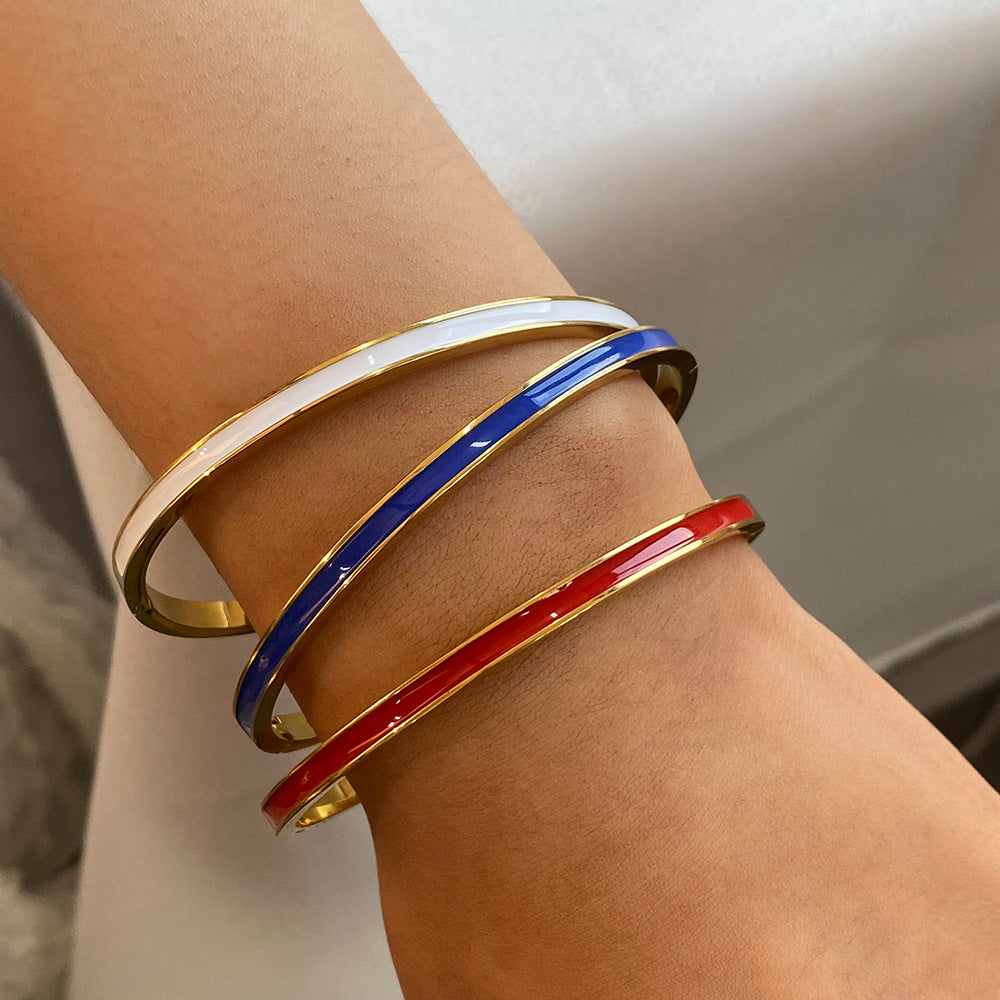 Jie Ding Stainless Steel Oil Drop Buckle Bracelet Ins Bracelet Titanium Steel Hand Braelet