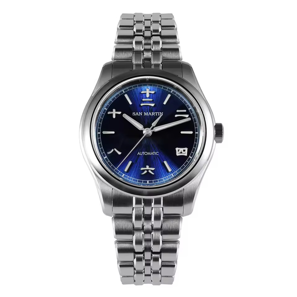 San Martin New 39mm Original Design Sunburst Jianzhan Dial Miyota 90S5 Automatic Mechanical SN0144 San Martin Watch San Martin Watch