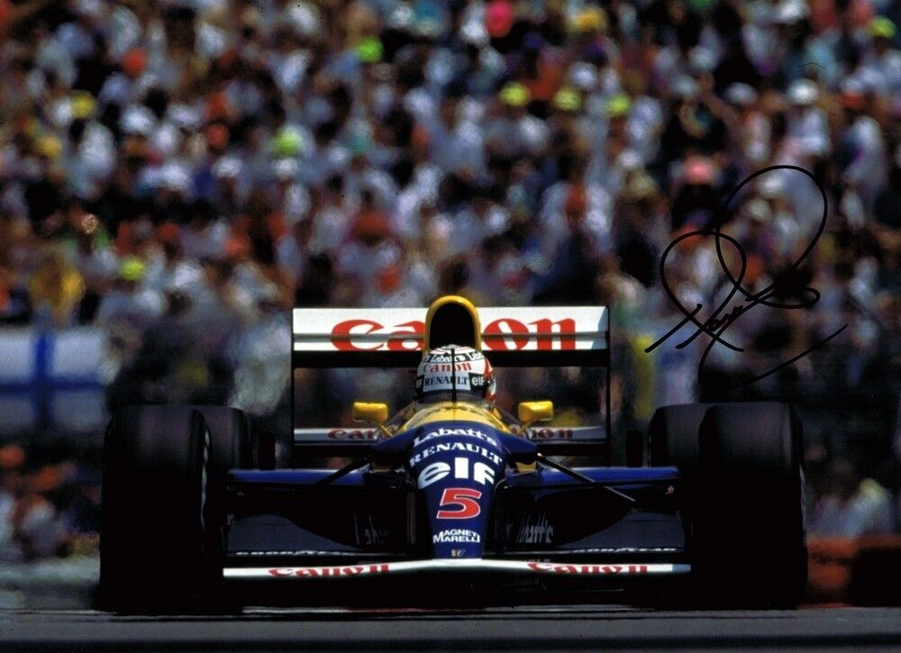 NIGEL MANSELL Red 5 SIGNED Autograph British Racing Legend 16x12 Photo Poster painting AFTAL COA