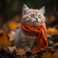 Kitten with Scarf - Diamond Painting