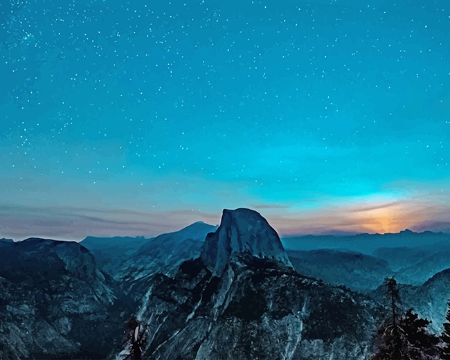 

Yosemite Valley Night View – Paint By Numbers - 40*50CM, 501 Original