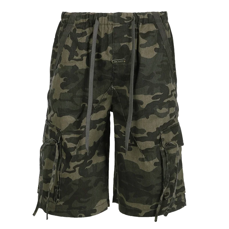 Ueong Three-Dimensional Pocket Camouflage Pants Women's Summer New Loose And Casual Medium-And Long-Style Overalls Jeans