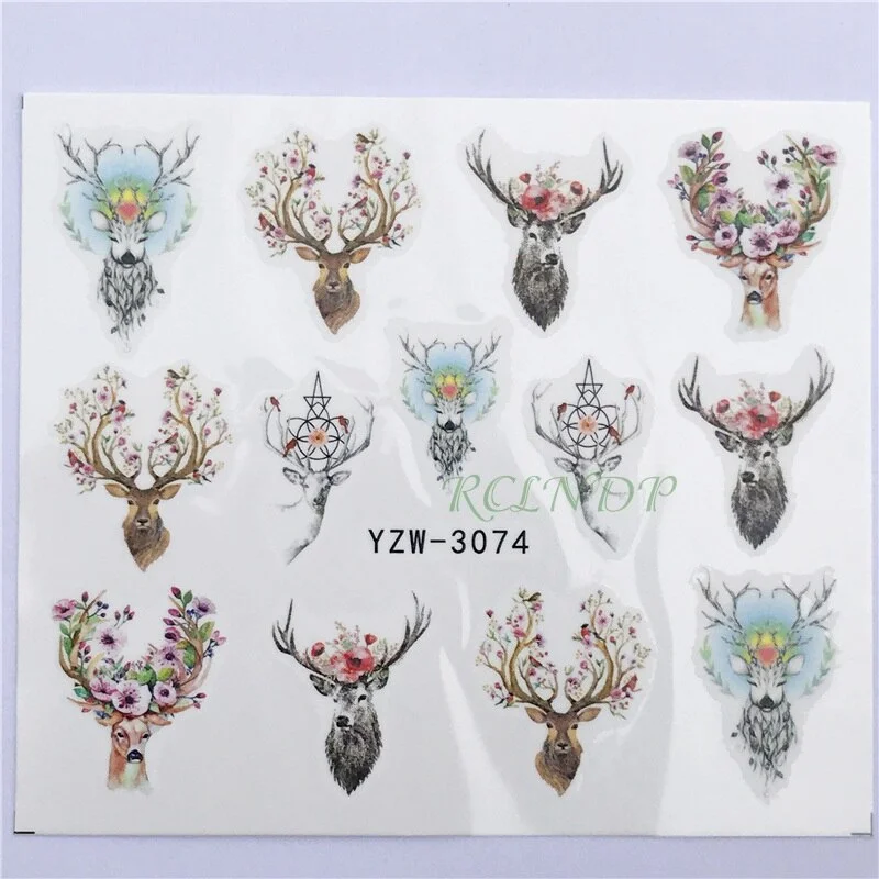 Nail sticker art decoration slider fox wolf animal adhesive design Water decal manicure lacquer accessoires polish foil