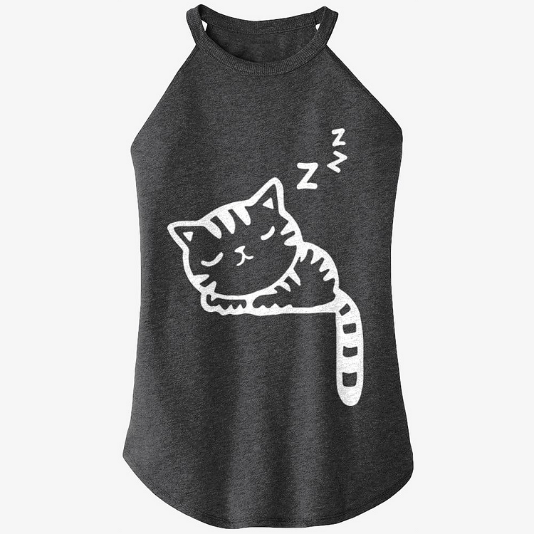 Cute Sleeping Cat Hangs Its Tail, Cat Rocker Tank Top
