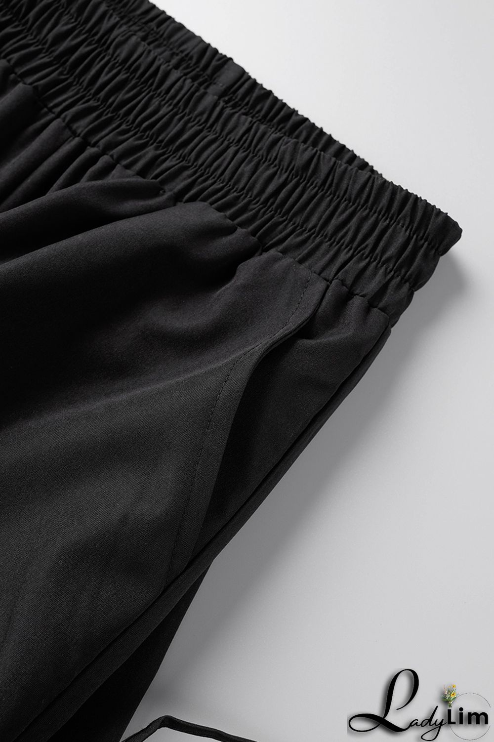 Green Casual Solid Patchwork Draw String Fold High Waist Pencil Solid Color Bottoms