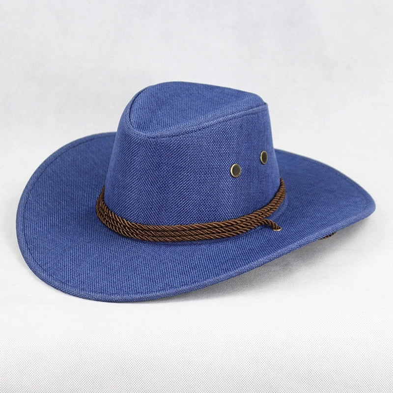 Western Denim Hat Men’s Double-sided Suede Large Brim Sun Hat Women’s Riding Hat Grassland United States