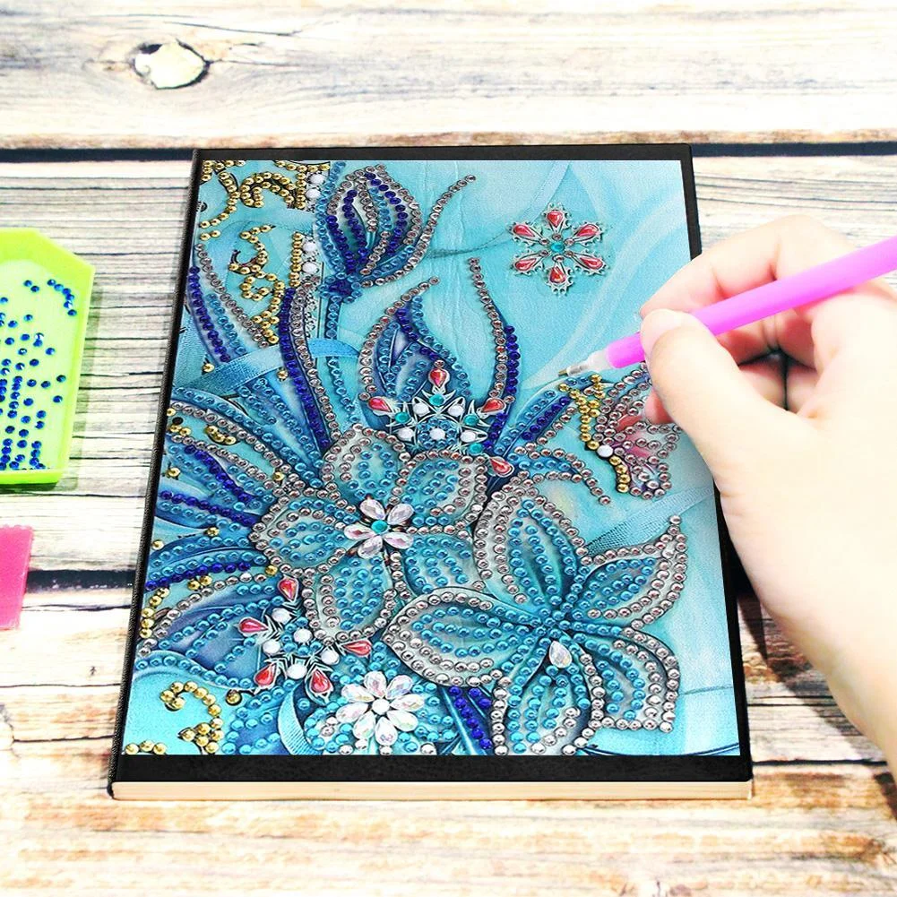 DIY Notebook - Diamond Painting - 50 Pages A5 Flower Notebook Sketchbook【No Strip】