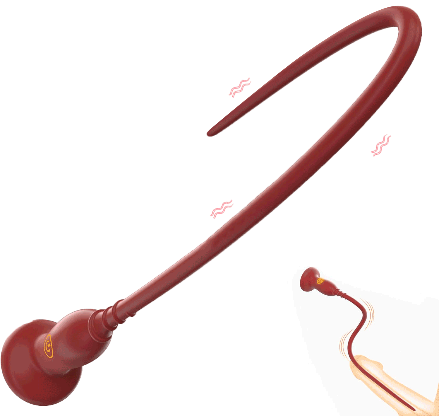 Vibracore - 11&Prime; Vibrating Penis Plug Urethral Sound Toy Silicone Prostate Stimulator With 10 Vibration Modes Bdsm Adult Sex Toys For Men By Rose Toy