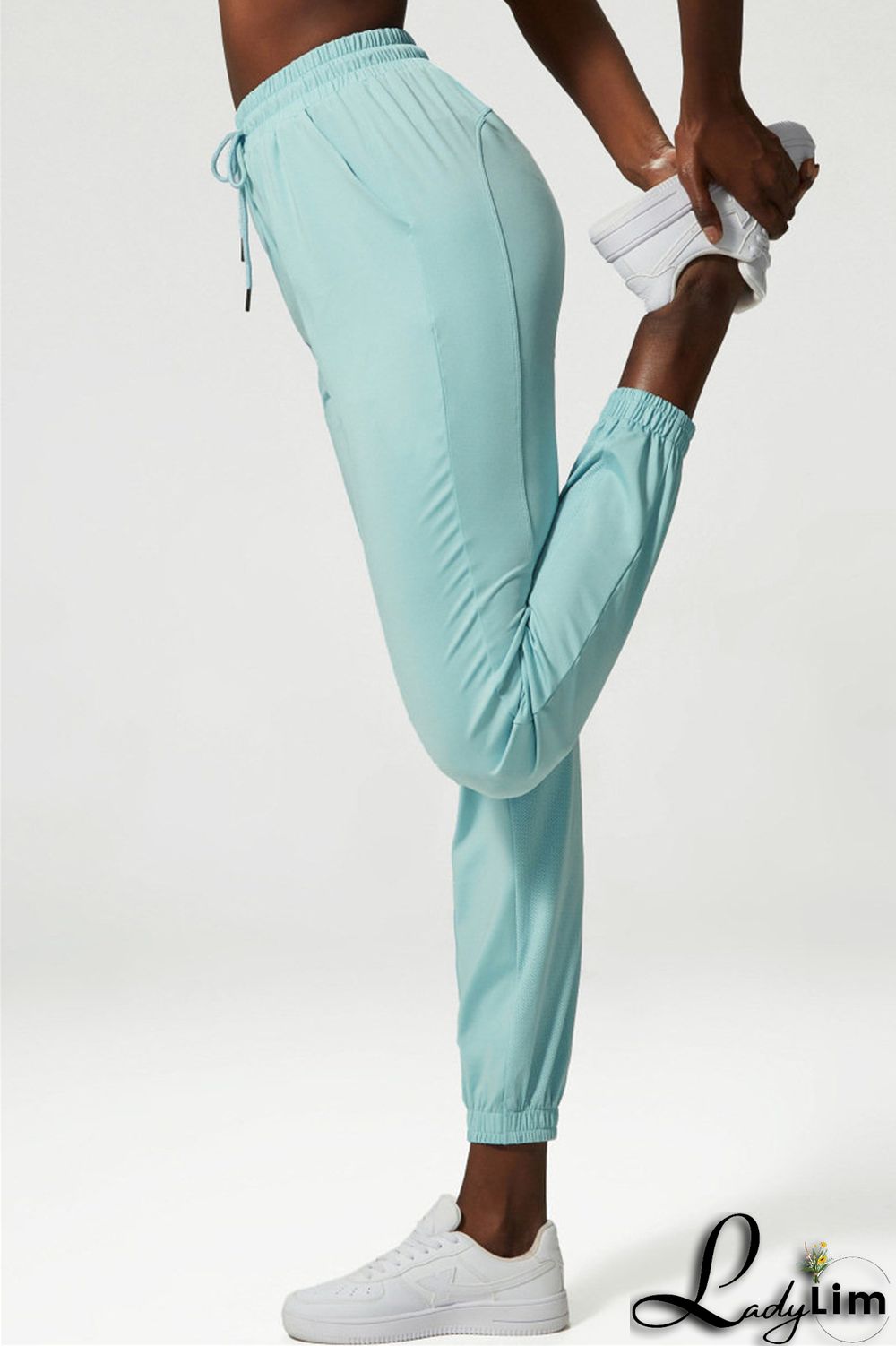 Apricot Casual Sportswear Solid Patchwork Regular High Waist Trousers