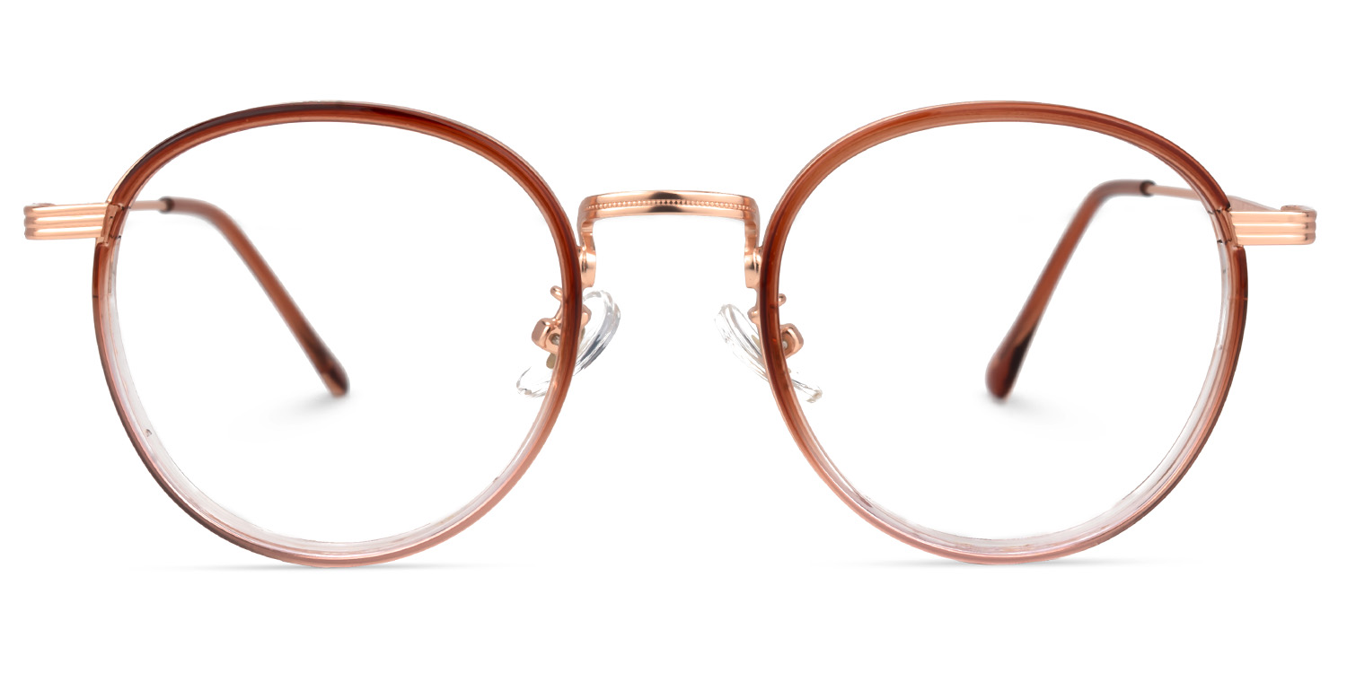 Nalany Braun Rund Brille Braun