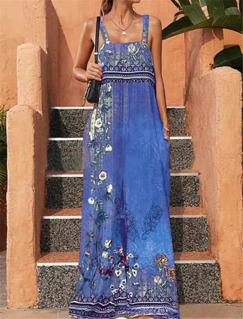 Women's Printed Retro Ethnic Style Jumpsuit
