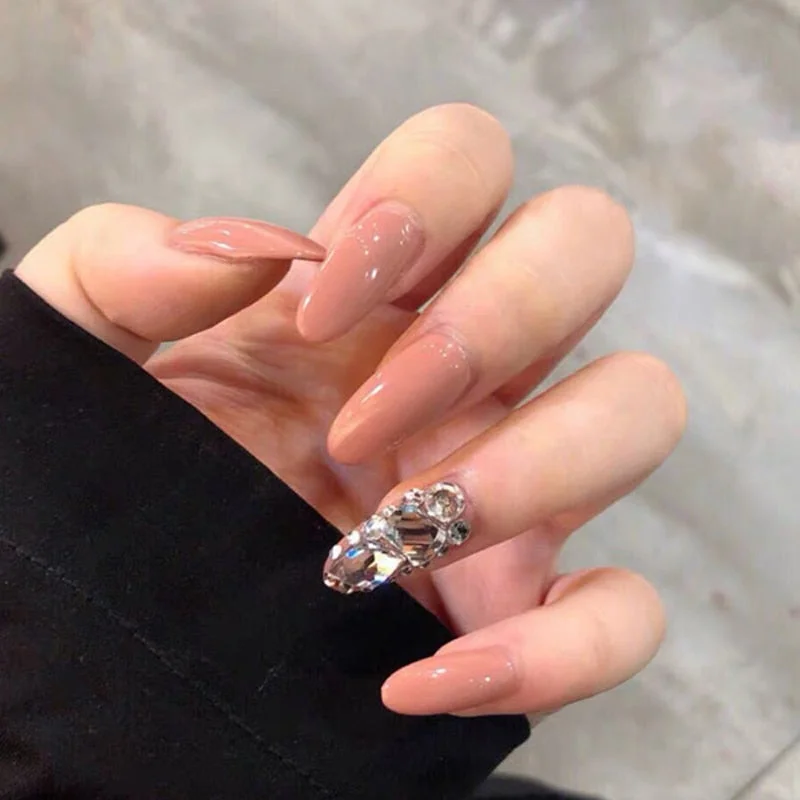 24pcs White Butterfly False Nail Patch Glue Type Removable Long Paragraph Fashion Manicure Coffin Fake Nail Patch Ballerina Art-Nail Inspo