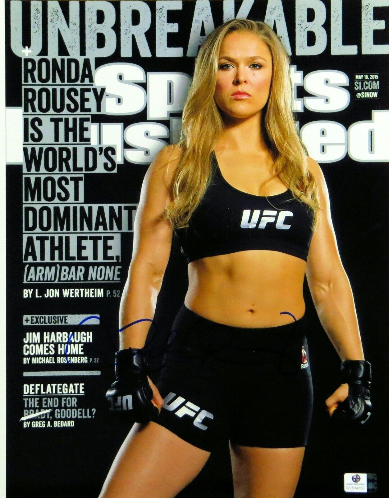 Ronda Rousey Signed Autographed 11X14 Photo Poster painting Sports Illustrated Shot Sexy 834850