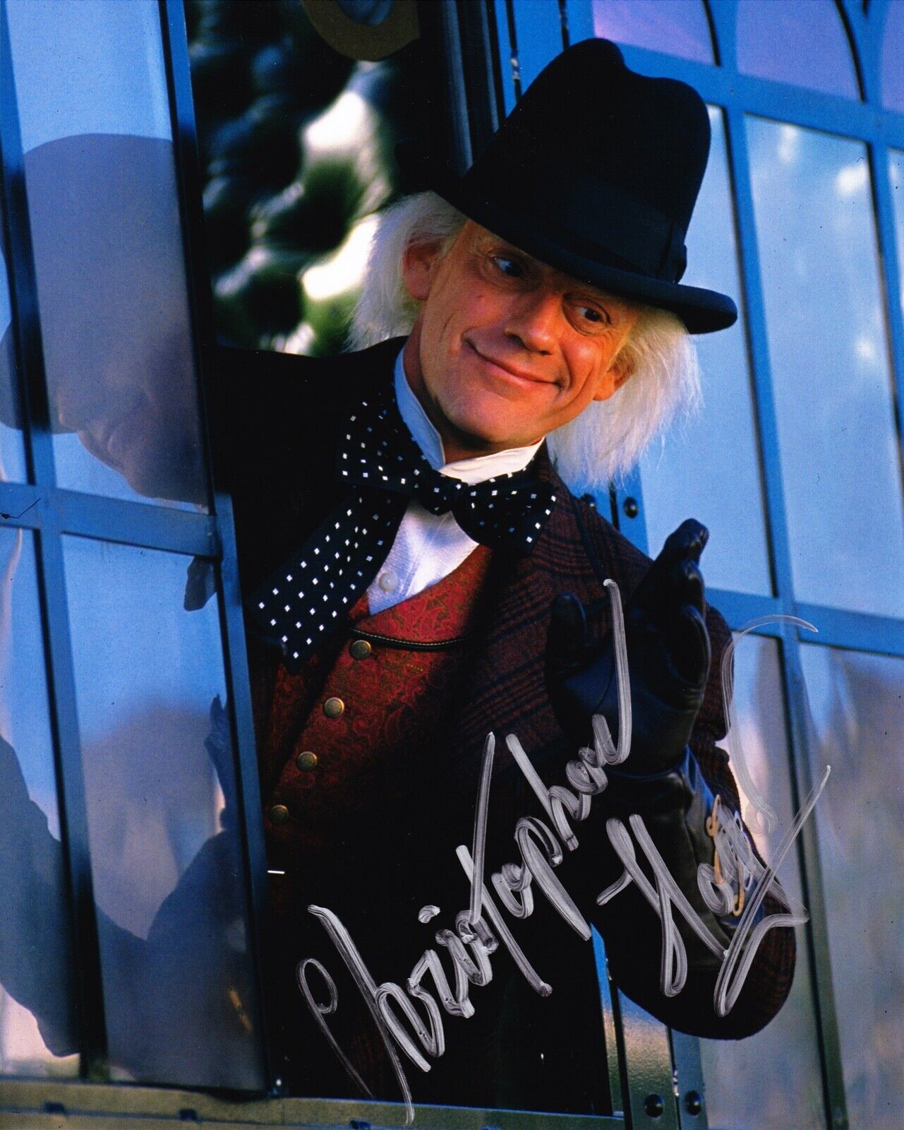 Christopher Lloyd SIGNED 10X8 Photo Poster painting Back to the Future AFTAL COA (5111)