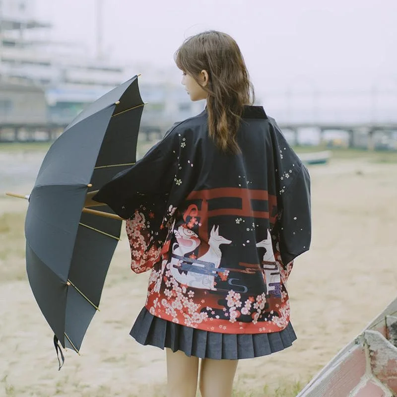 Kawaii Sakura Fox Kimono Coat SP14084