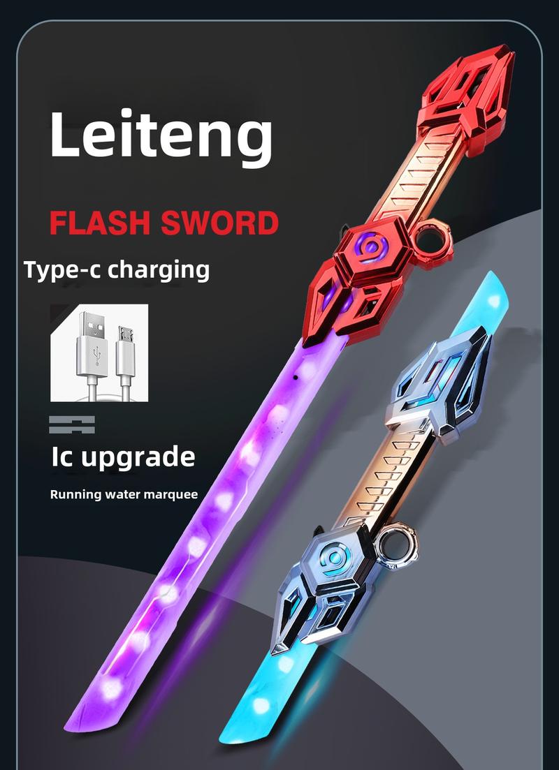 Product Introduction of New Leiteng Sound and Light Sword Cool Double-Headed Finger Rotating Laser Sword Telescopic Flash Blade Children's Luminous Toys 0