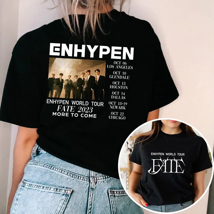 ENHYPEN 2023 World Tour FATE Schedule Collage T-shirt
